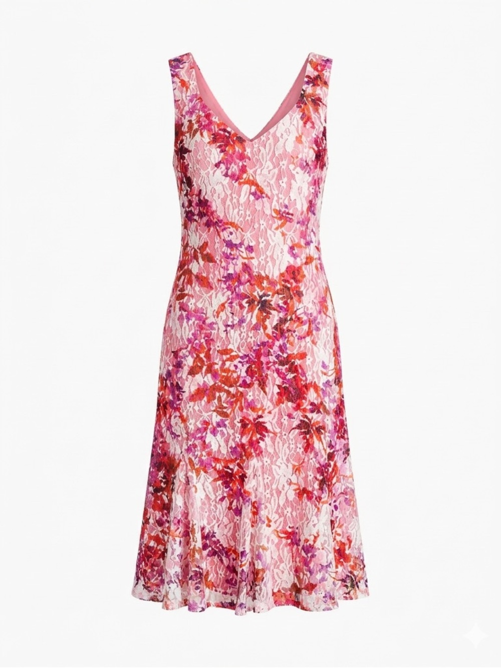 R&M Richards Pink and Red Floral Dress size 10